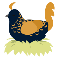 A tumblr and orange chicken with a half-lace pattern
