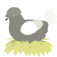 A ash and white chicken