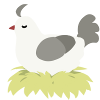 A white and ash chicken
