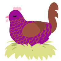 A plum and russet chicken with a lace pattern