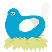 A cerulean and white chicken