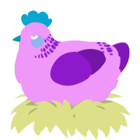A lavender and violet chicken with a neck-band pattern