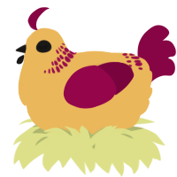 A honey and maroon chicken with a neck-band pattern