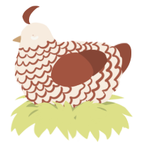 A cream and russet chicken with a lace pattern