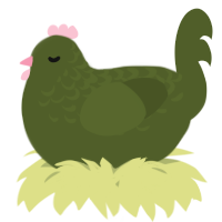 A olive chicken with a half-lace pattern