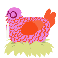 A leaf and cerulean chicken with a lace pattern
