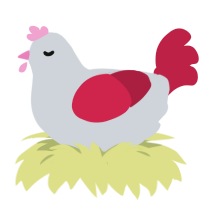 Ready Steady, a mist and crimson chicken