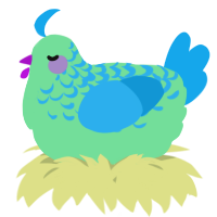A spring and sky chicken with a half-lace pattern