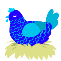 A indigo and sea chicken with a lace pattern