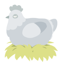 A mist chicken with a head pattern