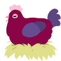 A maroon and overcast chicken