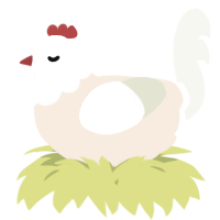 A cream and white chicken with a head pattern