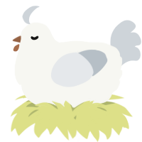 A white and mist chicken