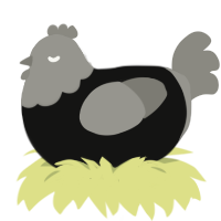 (unnamed), a black and ash chicken with a head pattern