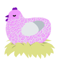 amethyst geode, a lavender and mist chicken with a double-lace pattern