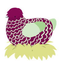 A wine and gluppy chicken with a lace pattern