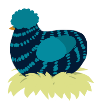 A tumblr and sea chicken with a bar pattern
