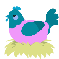 Daisy, a lavender and sea chicken with a head pattern
