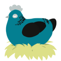 A sea and black chicken with a neck-band pattern