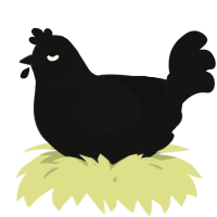 A black chicken with a neck-speckle pattern