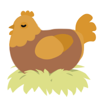 A brown and orange chicken with a head pattern