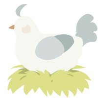 A white and silver chicken