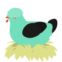 A mint and sable chicken