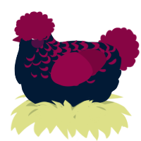 A tumblr and maroon chicken with a half-lace pattern