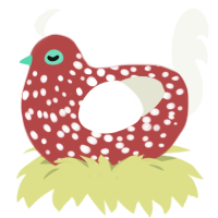 (unnamed), a red and white chicken with a speckle pattern