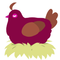 A maroon and russet chicken