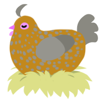 Burnt Grilled Cheese, a ochre and ash chicken with a speckle pattern
