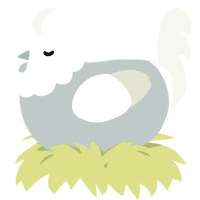 A silver and white chicken with a head pattern