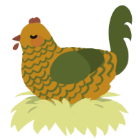 Turkey Gravy, a ochre and olive chicken with a lace pattern