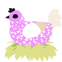 strawberry mo鸡to, a lavender and cream chicken with a speckle pattern