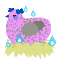 Avalon, a lavender and ash chicken with a speckle pattern
