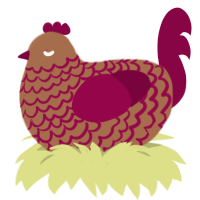 Cimmanin, a brown and maroon chicken with a lace pattern