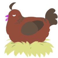 A russet and bark chicken with a neck-band pattern