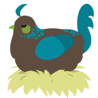 A bark and sea chicken with a neck-speckle pattern