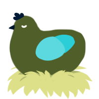 A olive and aqua chicken