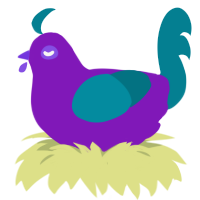 A violet and sea chicken