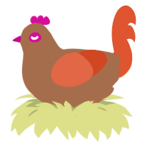 A brown and vermilion chicken
