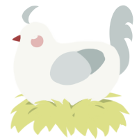 A white and silver chicken