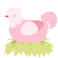 A rose chicken with a head pattern