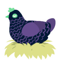 A tumblr and overcast chicken with a lace pattern