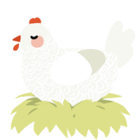 A white chicken with a double-lace pattern