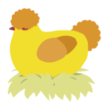 A yellow and orange chicken