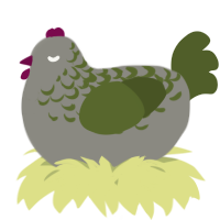 A ash and olive chicken with a half-lace pattern