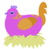 strawberry banana, a orchid and orange chicken with a neck-speckle pattern