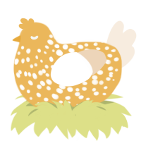 Colander, a honey and cream chicken with a speckle pattern