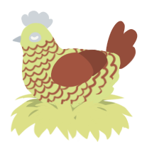 A lemon and russet chicken with a lace pattern